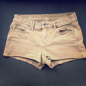 Light brown Madewell Cutoffs